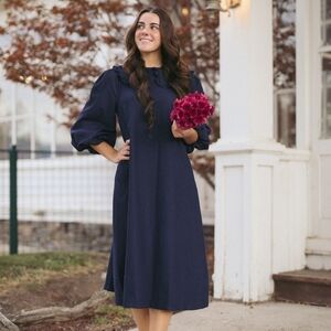 Elegant Navy Blue Women's Dress
